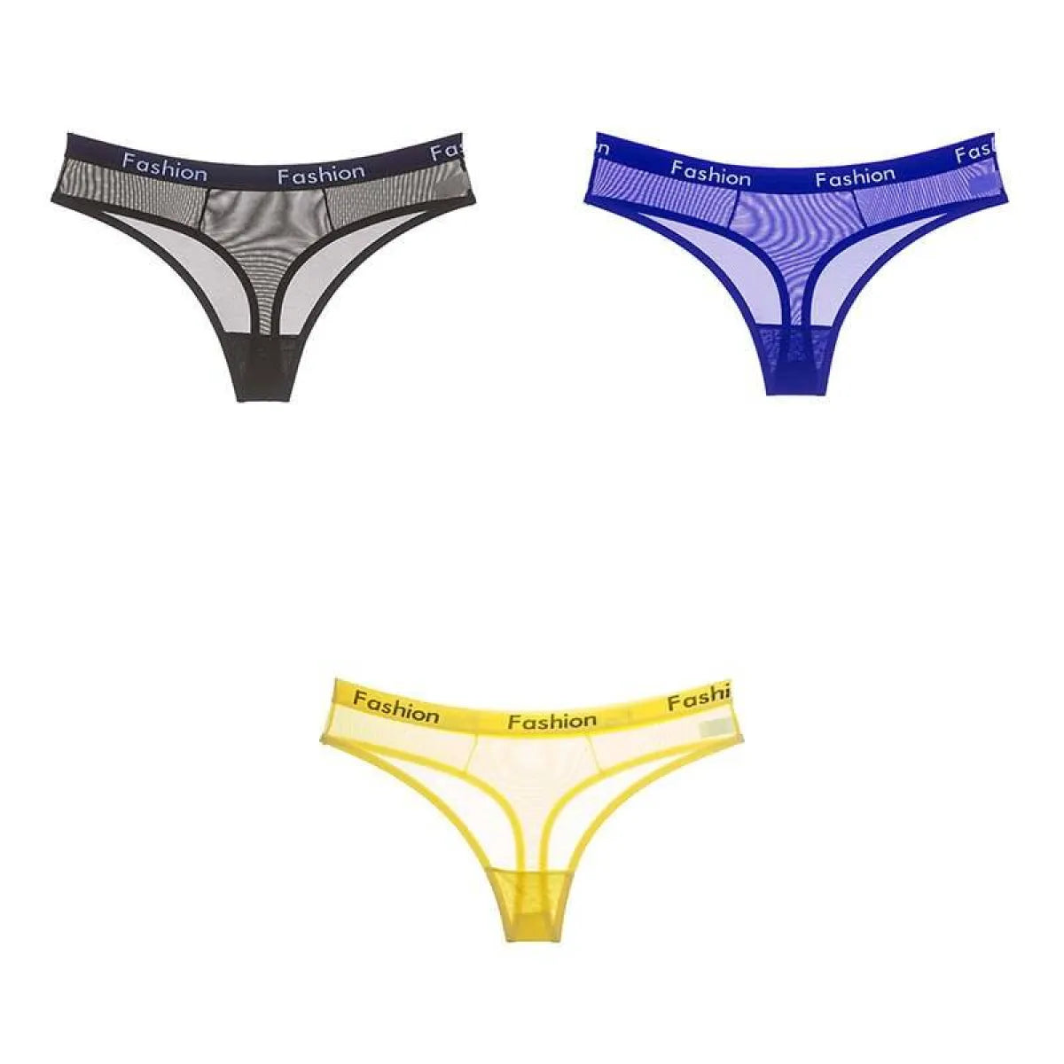 Set Of 3 See-Through Sports Thongs