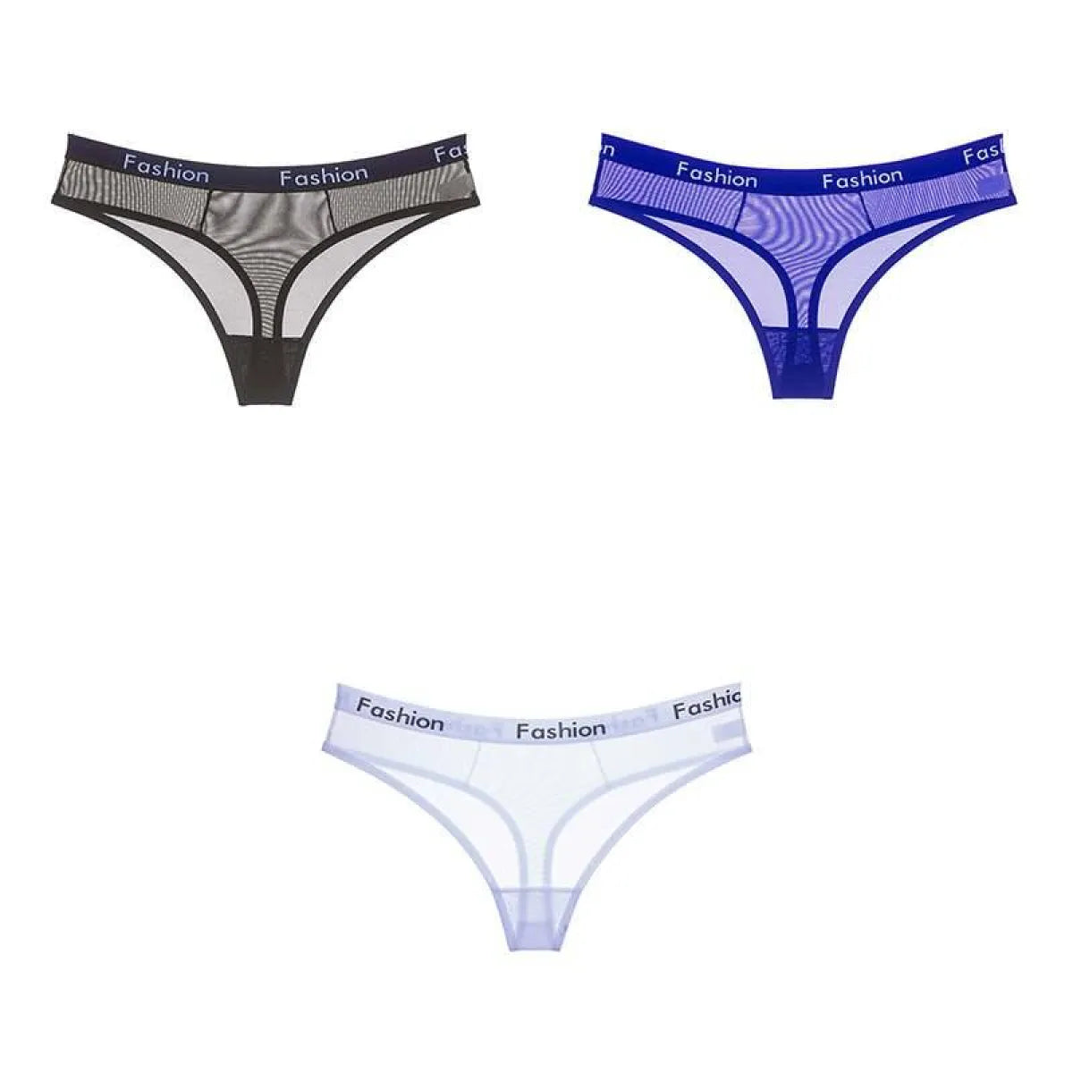 Set Of 3 See-Through Sports Thongs