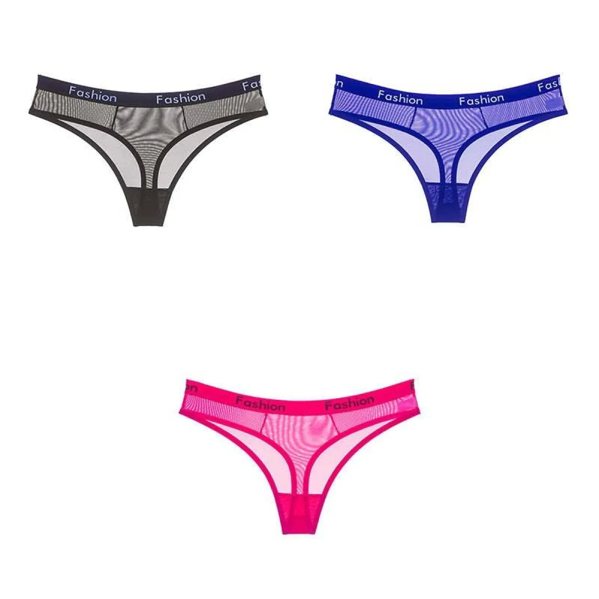 Set Of 3 See-Through Sports Thongs