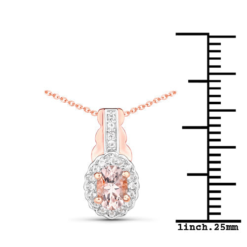 1.98 Carat Genuine Morganite and White Topaz .925 Sterling Silver 3 Piece Jewelry Set (Ring, Earrings, and Pendant w/ Chain)