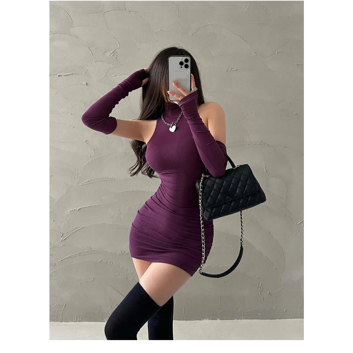 Sleeveless Mini Dress: High Neck Lace-Up