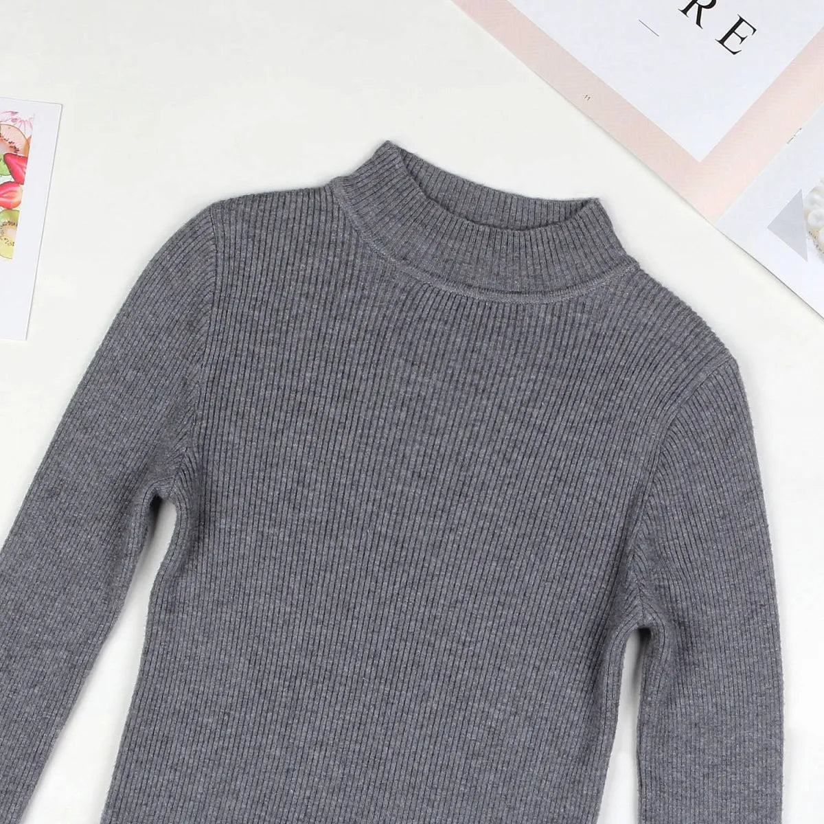 Solid Turtleneck Sweater