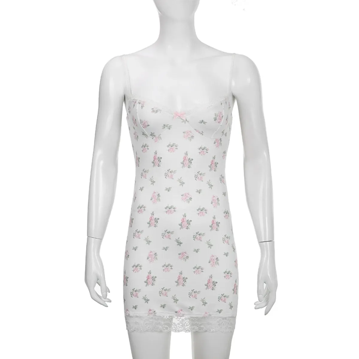 Spaghetti Strap Lace Floral Dress