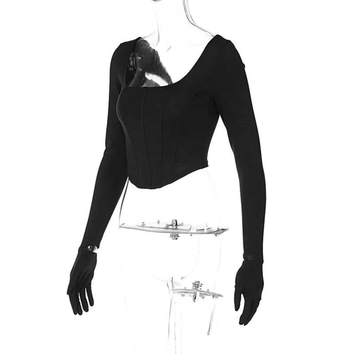 Kawaii Square Neck Corset Tops