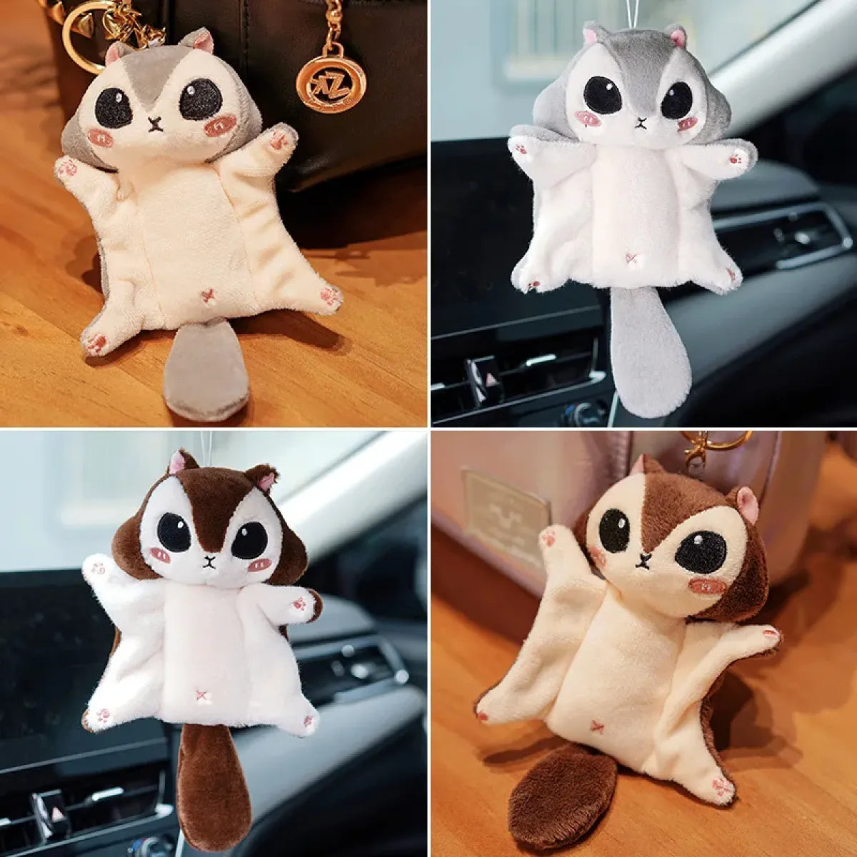 Kawaii Squirrel Plush Keychain
