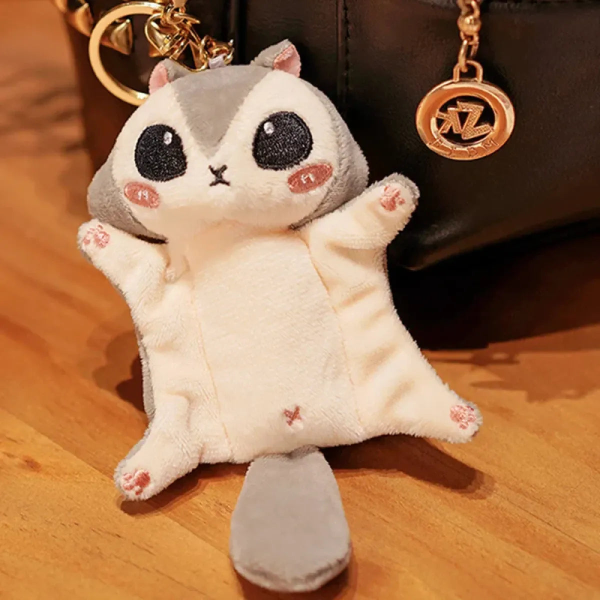 Kawaii Squirrel Plush Keychain