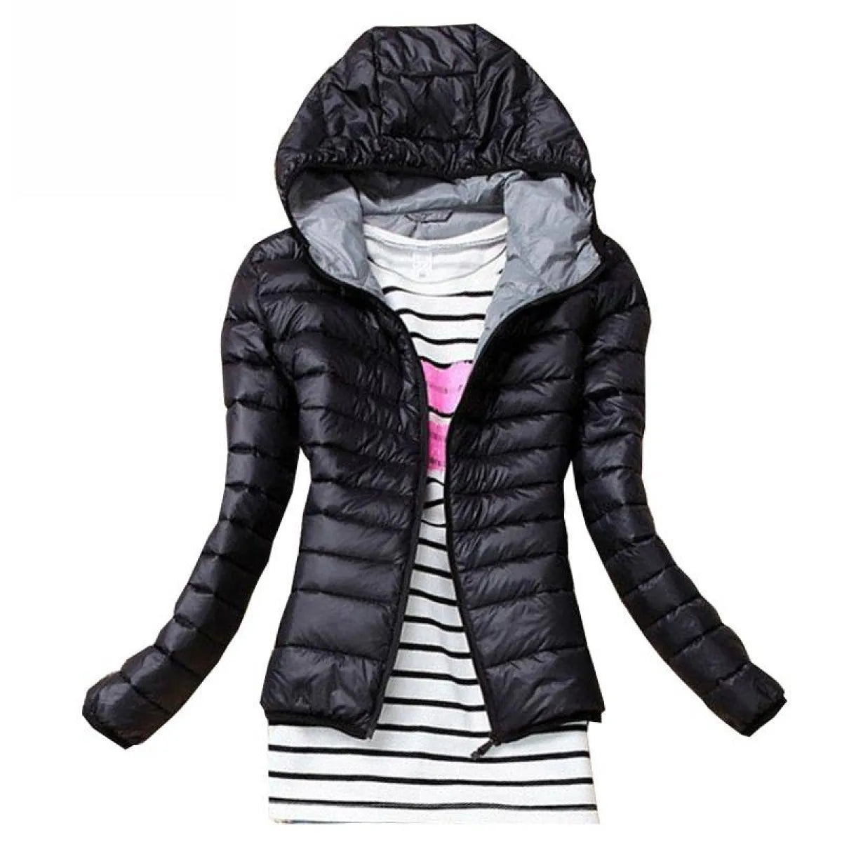 Stand Collar Hooded Winter Jacket