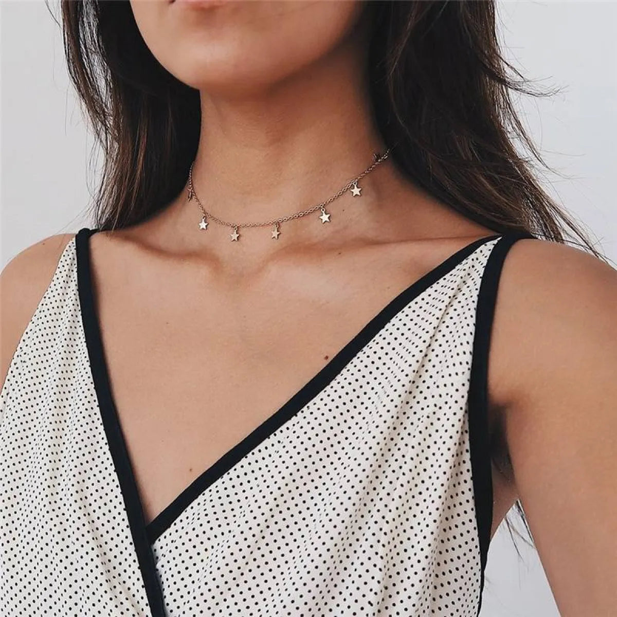 Star Pendant Choker Necklace