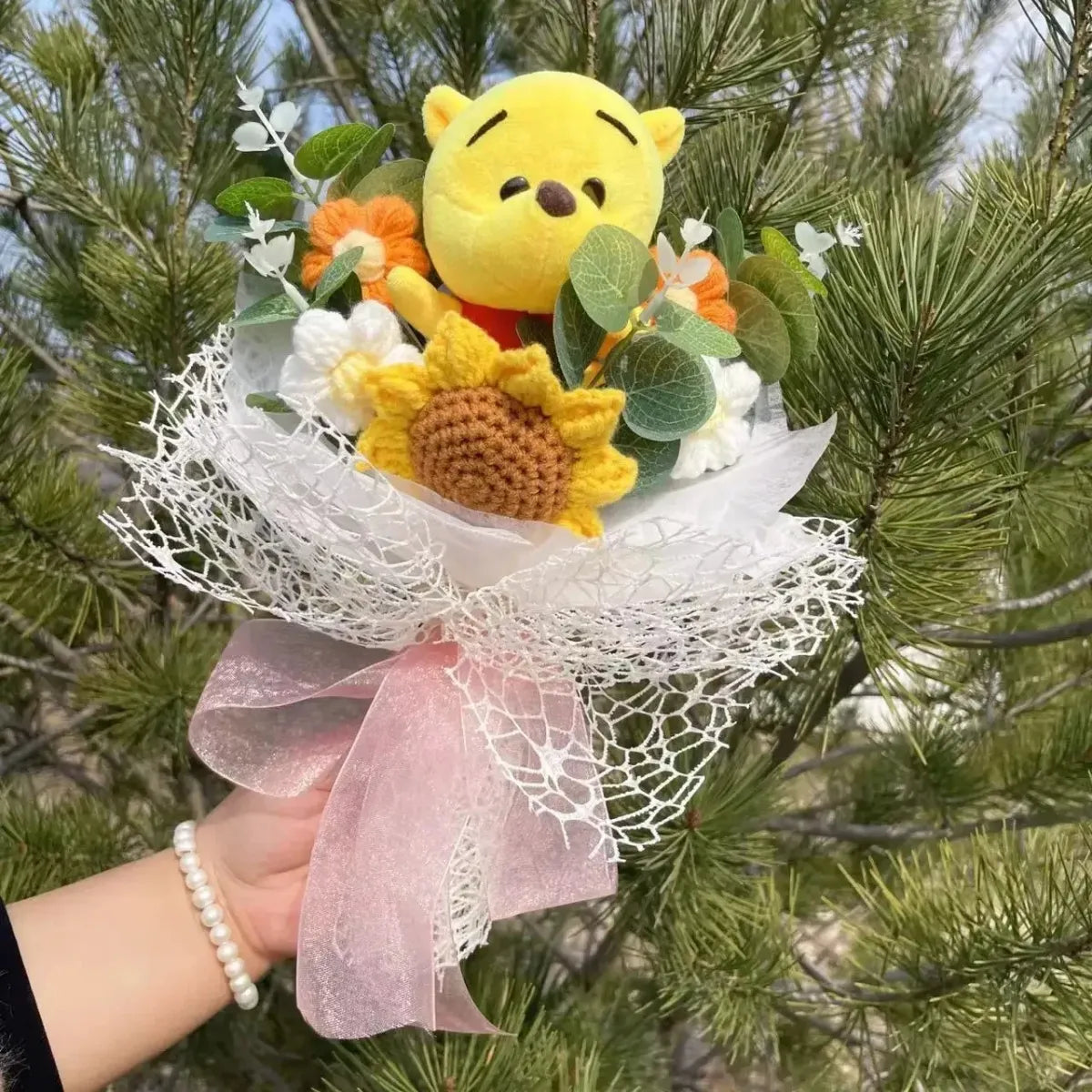 Stitch Plush Flower Bouquet – Kawaii Handmade Gift for Valentine