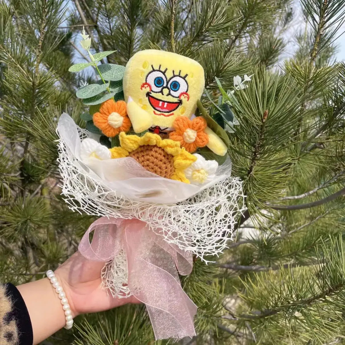 Stitch Plush Flower Bouquet – Kawaii Handmade Gift for Valentine