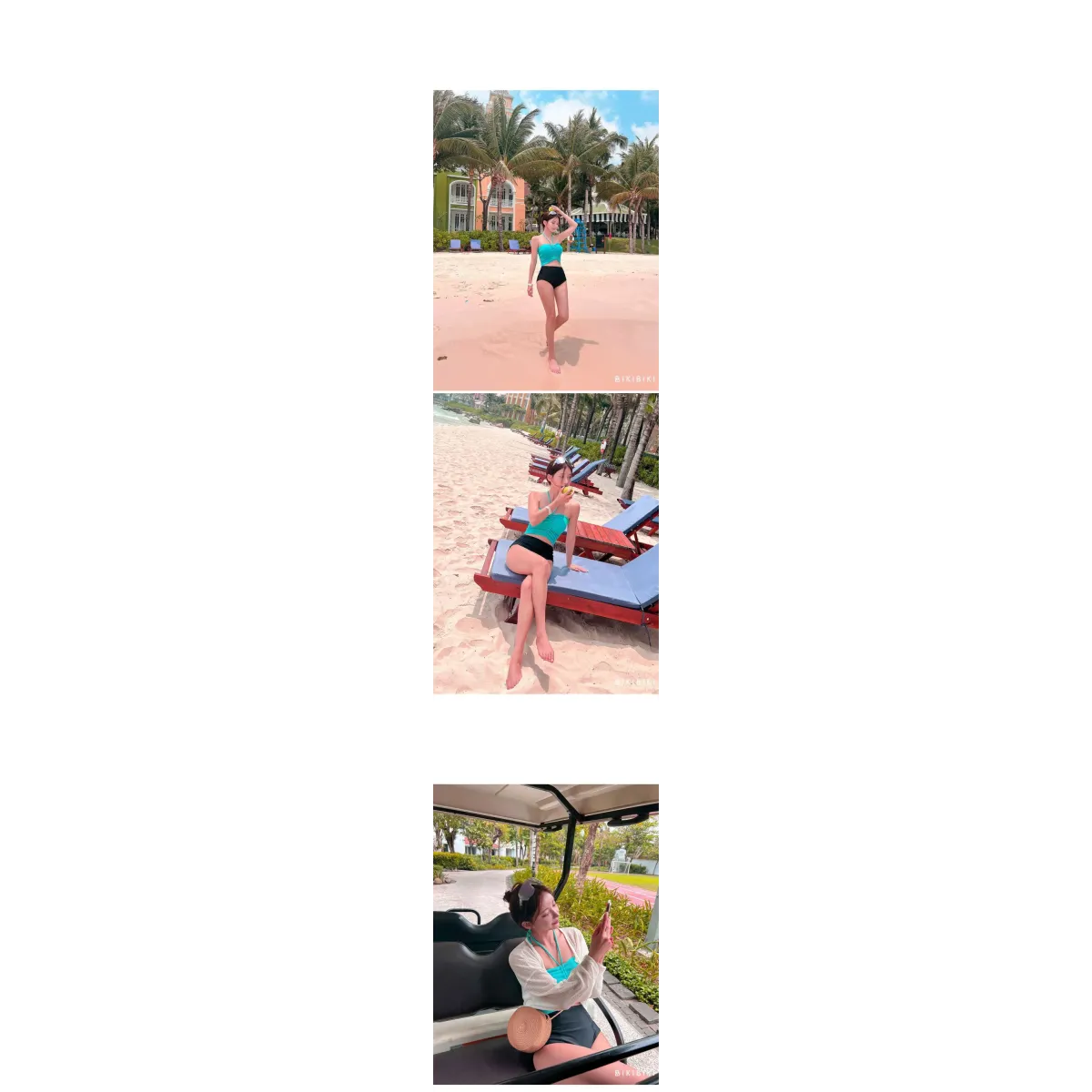 Strapless Bikini Set – High Waisted Black Contrast Lace Up Swimsuit