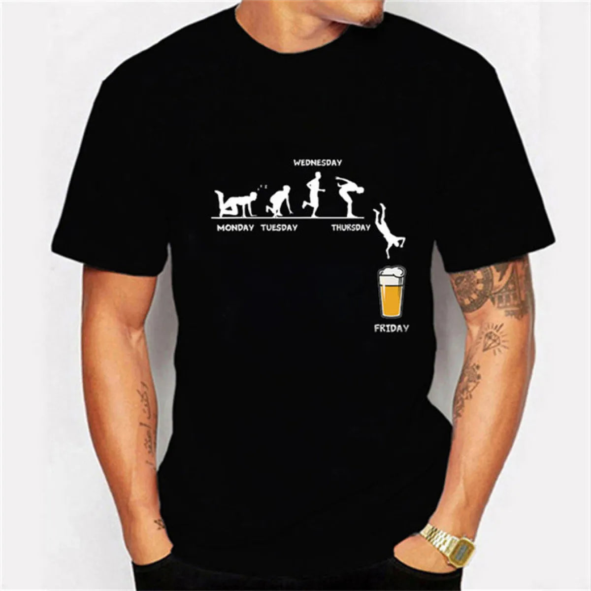 Hip-Hop Streetwear Beer Graphic T-Shirt