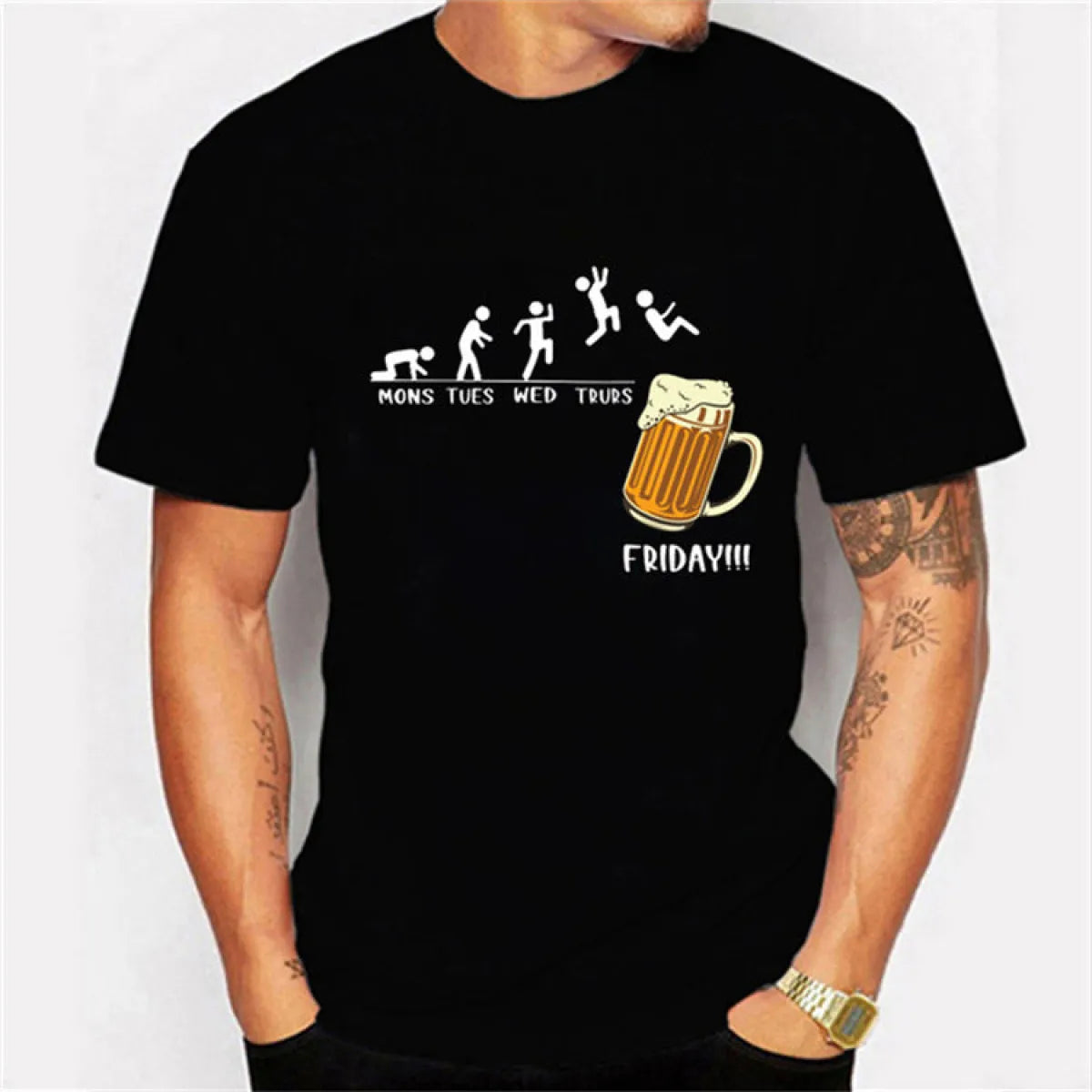 Hip-Hop Streetwear Beer Graphic T-Shirt