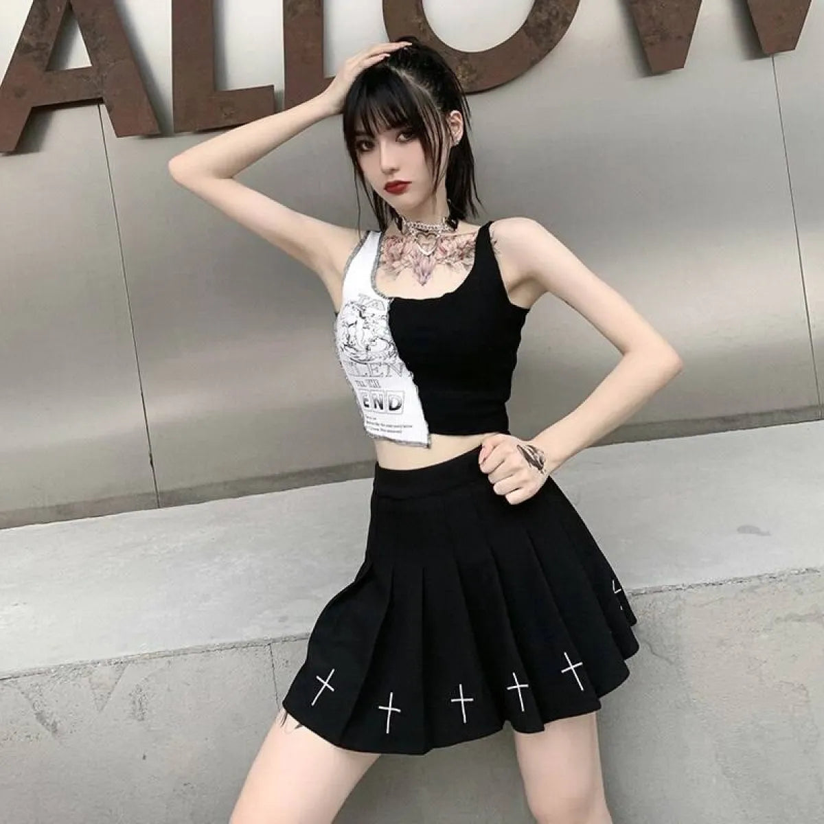 Streetwear Punk Style Crop Top