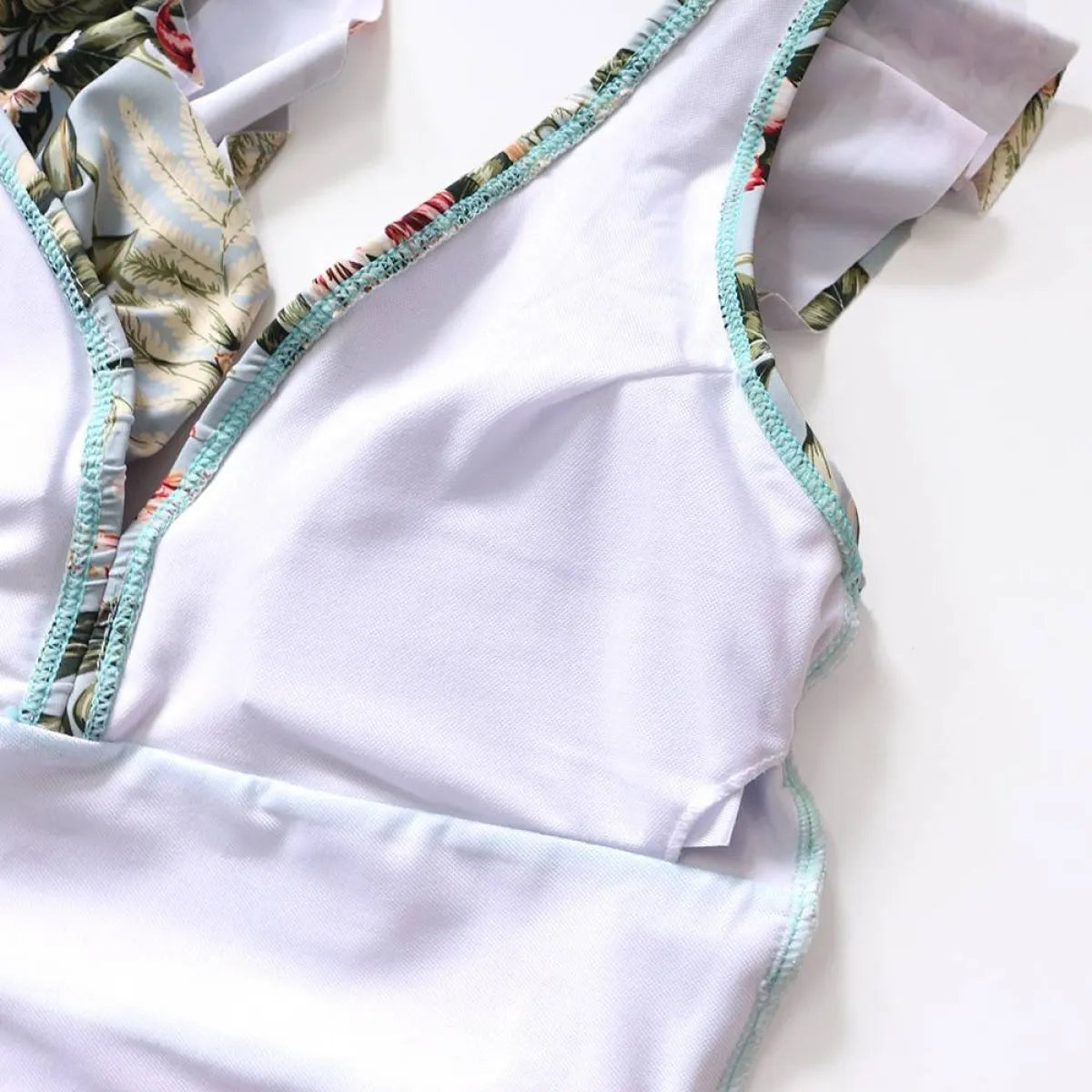 Striped Ruffled Swimsuit