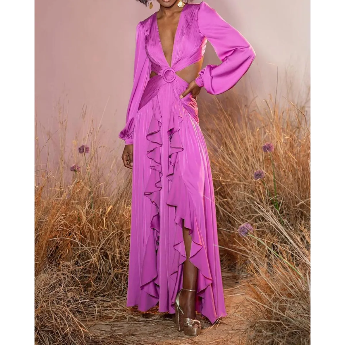 Stylish Wrap Dress With Tie Waist