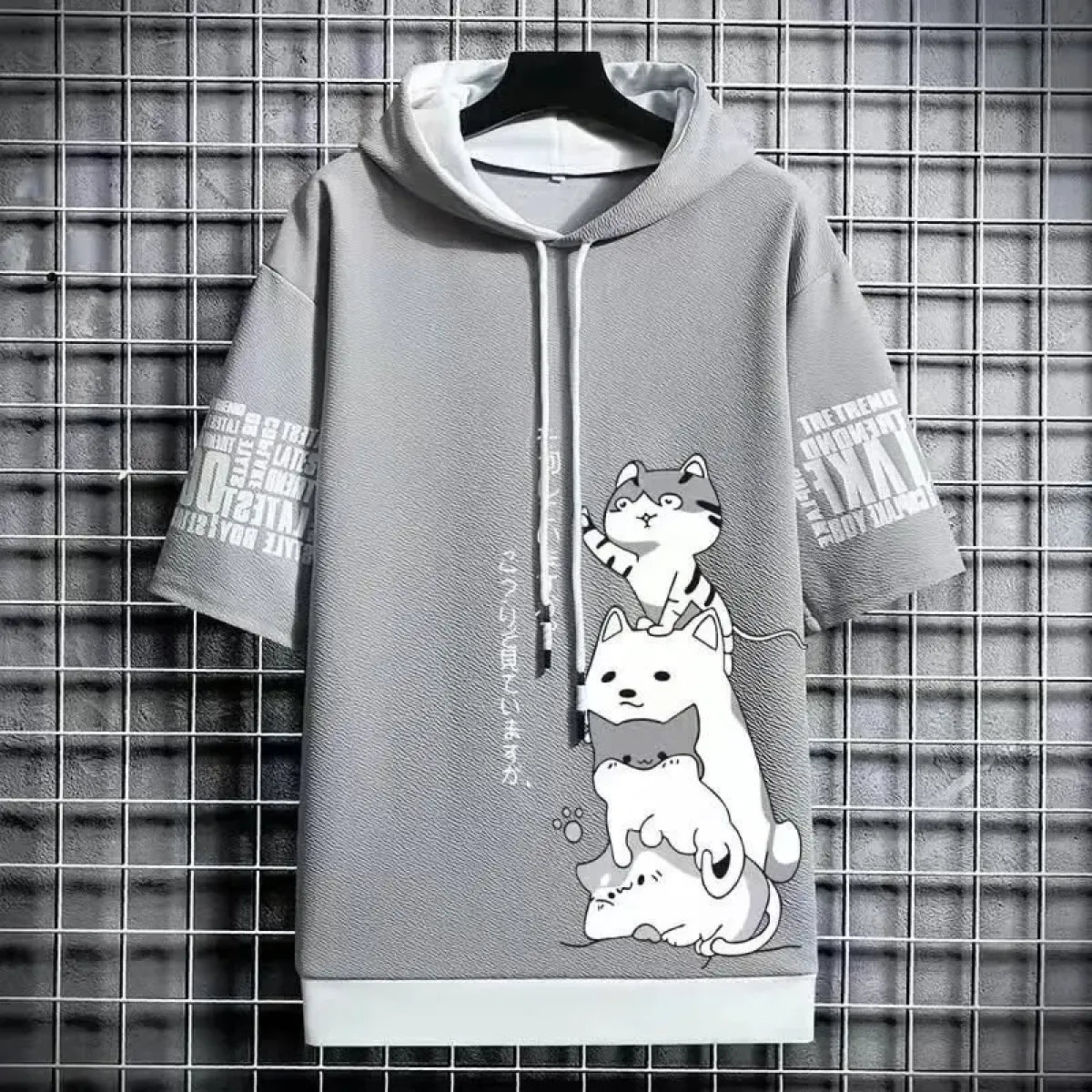 Men's Summer Cartoon Hoodie - Harajuku Short Sleeve