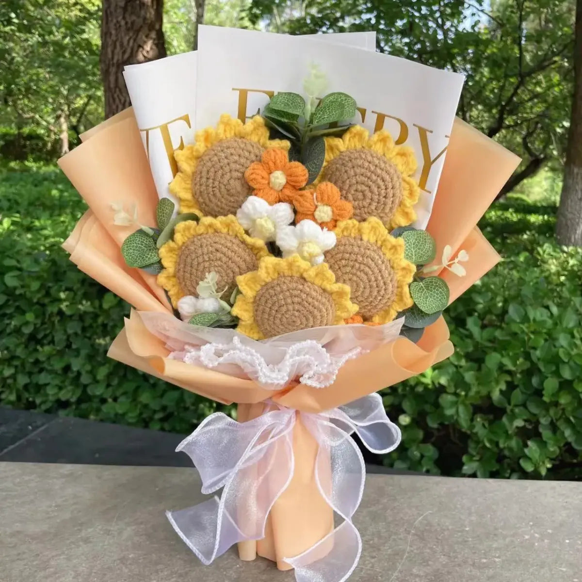 Sunflower Crochet Bouquet – Handmade Gift for Weddings & Birthdays
