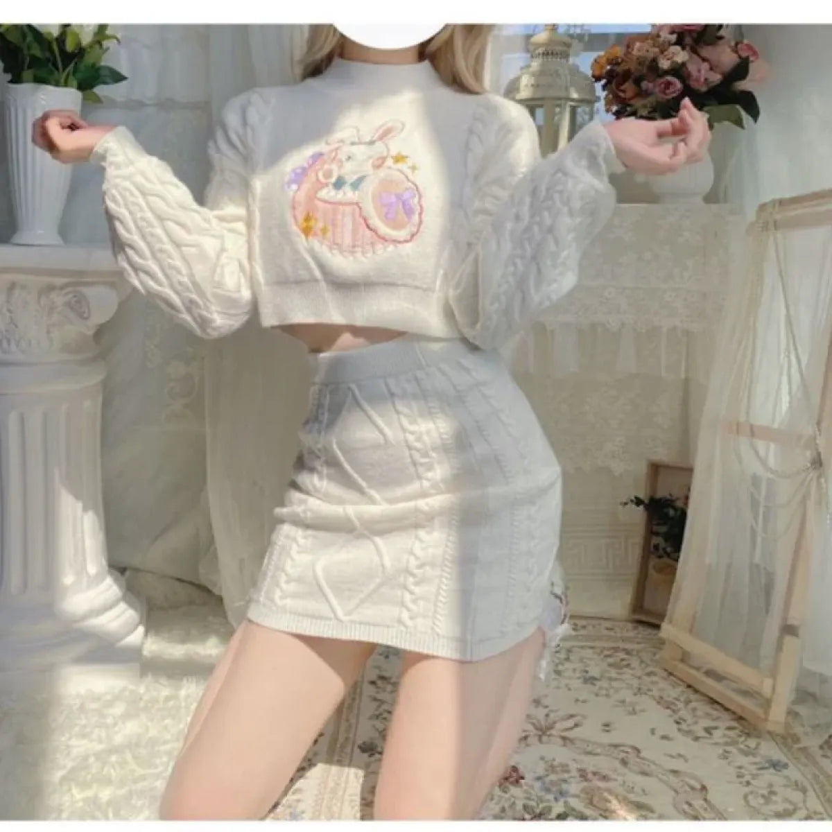 Sweet Lolita Knit Skirt Set