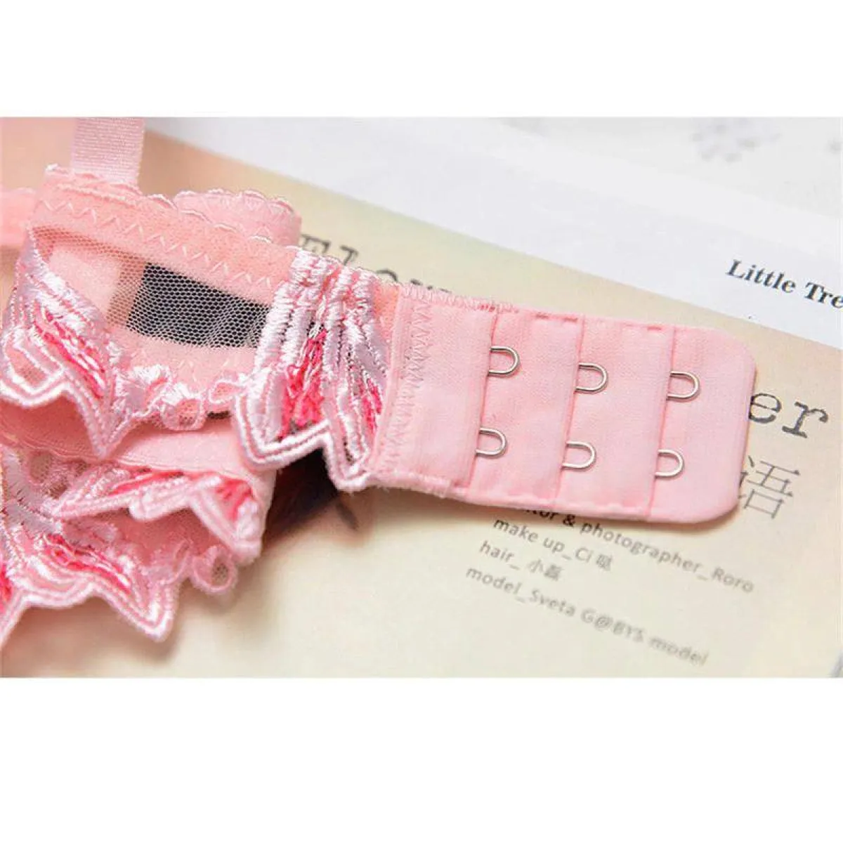 Sexy Transparent Flower Lingerie Set