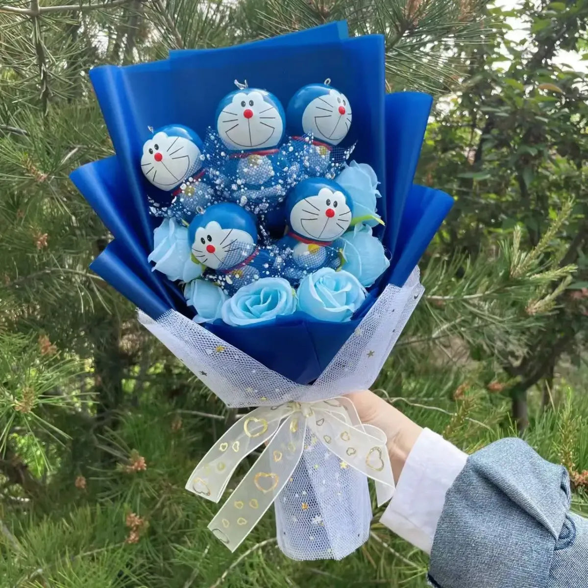 Kawaii Cartoon Vinyl Doll Bouquet – Stitch, Pikachu, Rilakkuma Gift Set