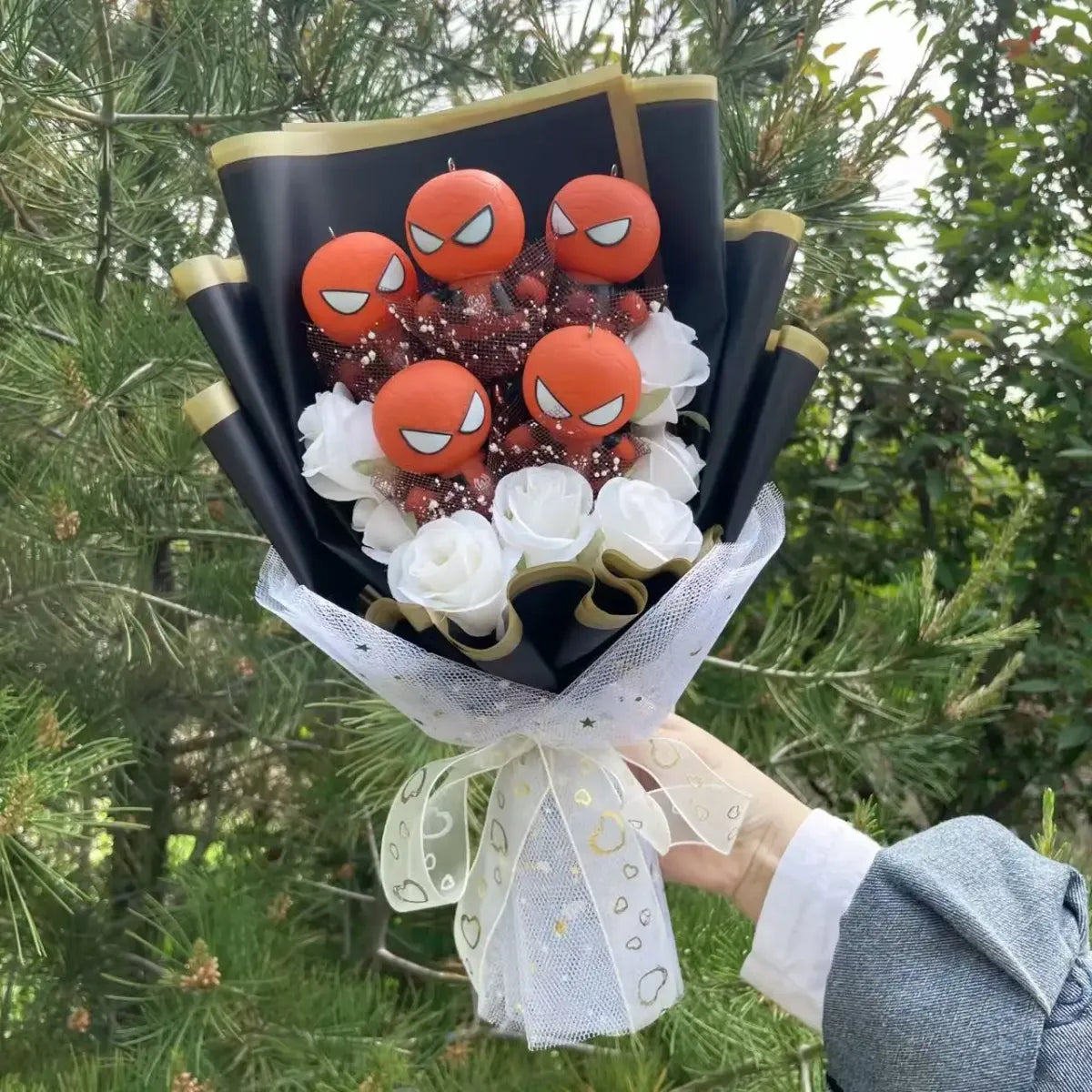 Kawaii Cartoon Vinyl Doll Bouquet – Stitch, Pikachu, Rilakkuma Gift Set