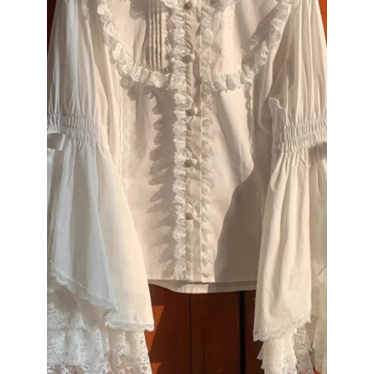 White Lolita Ruffle Lace Blouse