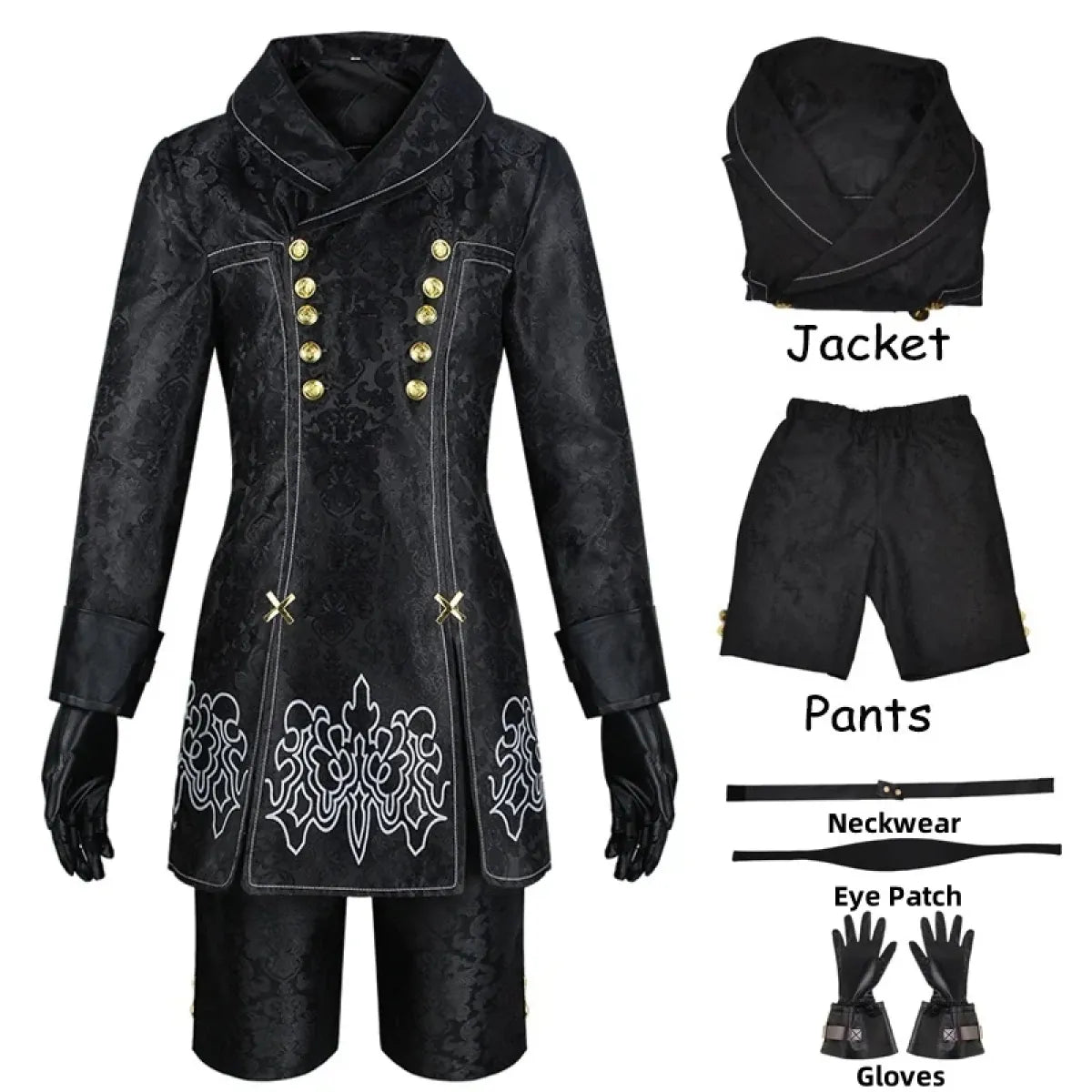 NieR: Automata 9S & 2B Cosplay Costume with Wig and Accessories