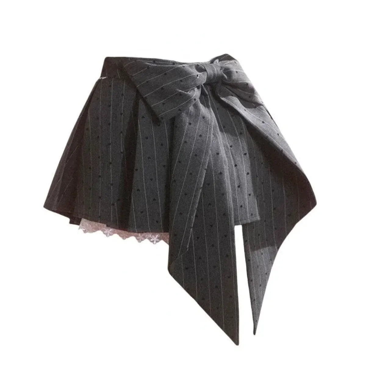 Pleated Mini Skirt – Y2K Lolita Bow Lace Patchwork