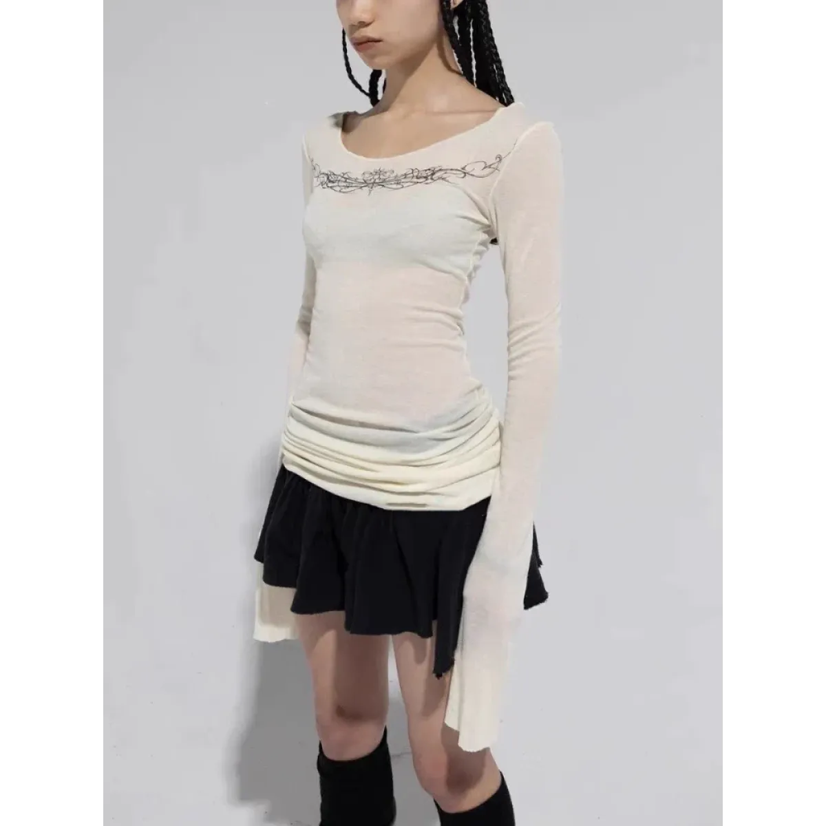 Gothic Y2K Long Sleeve Top