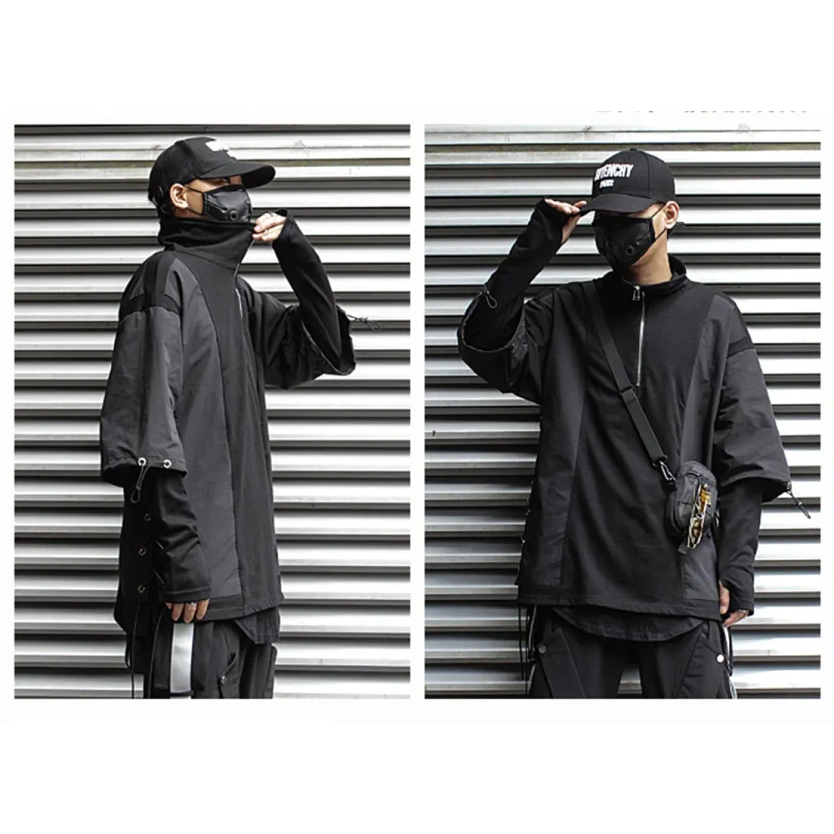Techwear Zip Turtleneck Sweatshirt