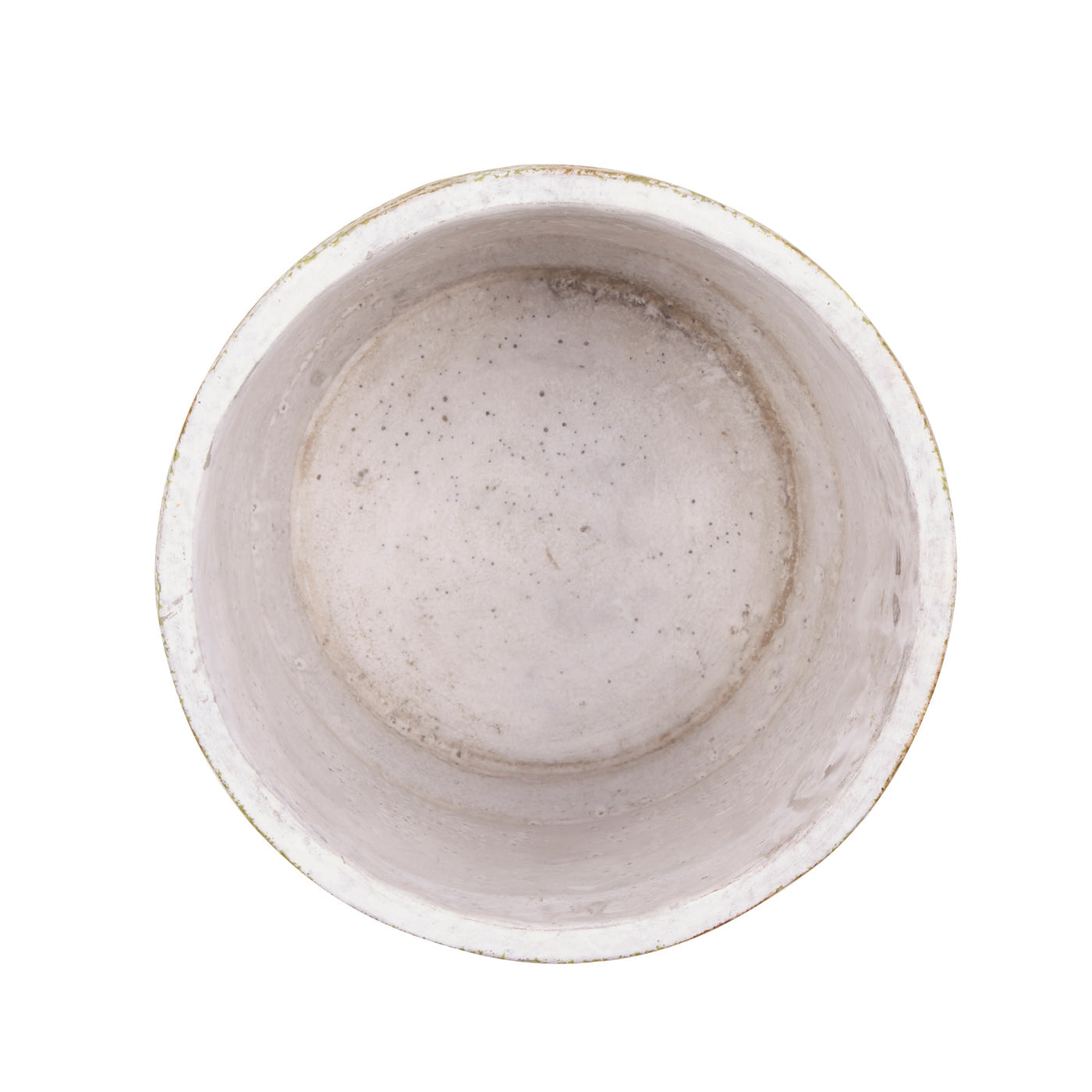ABSTRACT GOLD AND WHITE CEMENT FLOWER POT SET OF 2