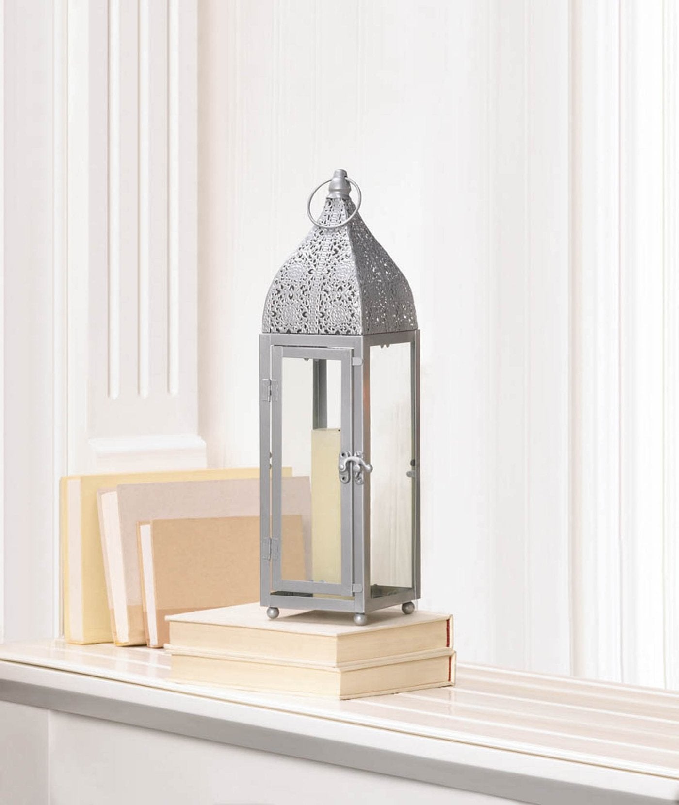 SMALL SILVER MOROCCAN STYLE LANTERN