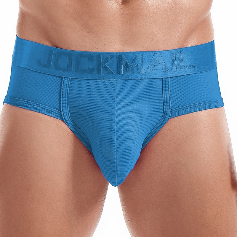 JOCKMAIL Sexy Men's Bikini Underwear  Ultra-thin Breathable Boxer briefs Quick-drying Mesh Beach Shorts Male Swimming Trunks