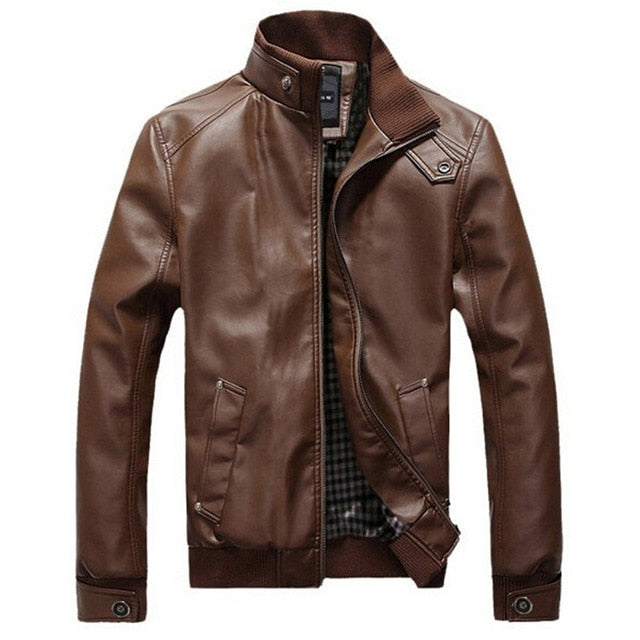 Men's Leather Jacket Biker Jackets Motorcycle